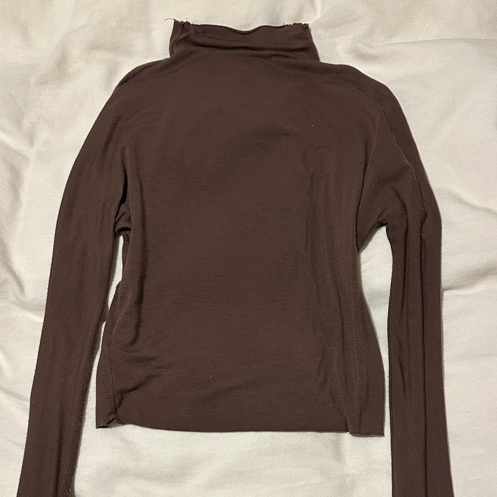JOAH Brown Turtleneck Long Sleeve Top